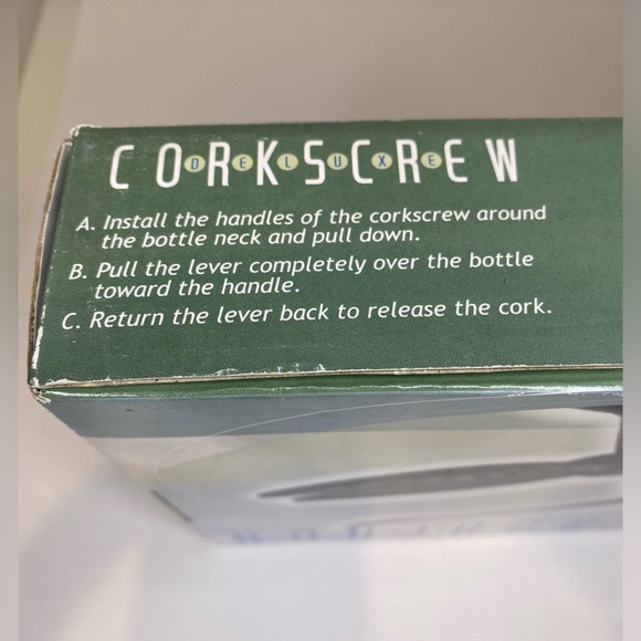 New in Box Deluxe Corkscrew for Wine Bottles.Includes Use and Care Instructions - Picture 2 of 7
